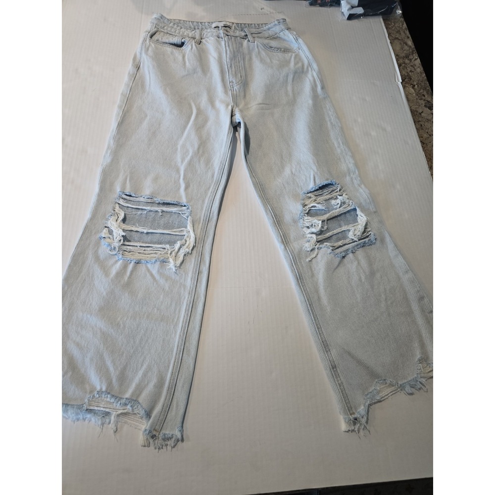 Vervet Jeans Womens 28 Denim Relaxed Cotton Distressed Light Wash